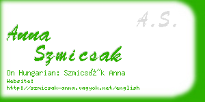 anna szmicsak business card
